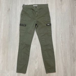 Madewell High Rise Cargo Pants Fatigue Skinny Cotton C9634 Size 27 Green